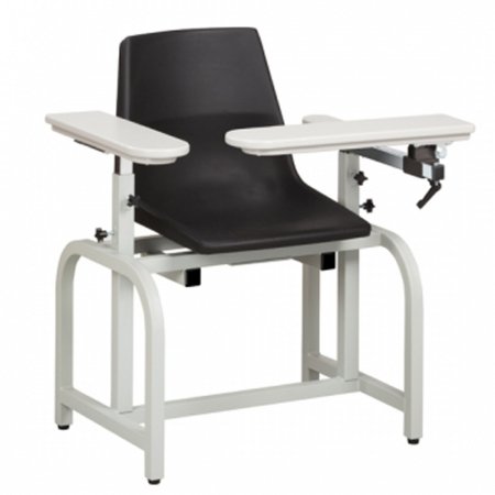 Clinton Industries Lab Series ClintonClean Blood Drawing Chair 1 Adjustable Flip Armrest Black - 66060-P