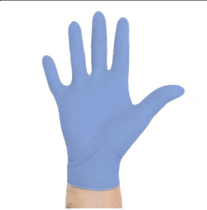 O&M Halyard Inc Aquasoft Exam Glove X-Large NonSterile Nitrile Standard Cuff Length Textured Fingertips Blue Not Chemo Approved - 43936