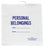 Action Bag Patient Belongings Bag 20 X 20 Inch Snap Closure White - PBB202004RH