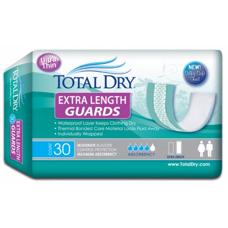TotalDry - Bladder Control Pad 12 Inch Length Moderate Absorbency SecureLoc Core One Size Fits Most Adult Unisex Disposable - SP1570