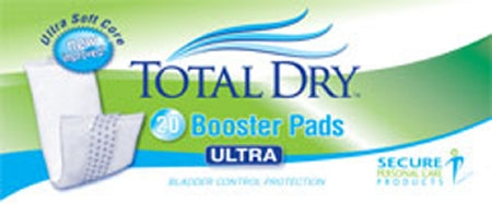 Secure Personal Care Products TotalDry Ultra Incontinence Booster Pad 13 Inch Length Heavy Absorbency SecureLoc One Size Fits Most Unisex Disposable - SP1900