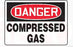 Grainger Accuform Caution Sign Danger Compressed Gas - 9V180