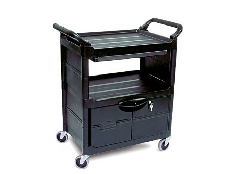 Saalfeld Redistribution 3457 Series Utility Cart 18.6 X 33.6 X 37.8 Inch 2 Shelves Black - FG345700BLA