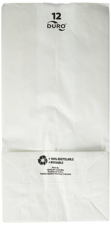 Saalfeld Redistribution Duro Grocery Bag White Virgin Paper 12 lbs. - 51032