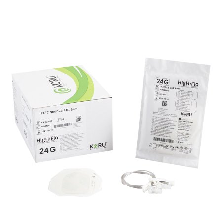 HIgH-Flo2 - Sub-Q Infusion Set 2 X 24 Gauge 9 mm 24 Inch Tubing Without Port - RMS22409