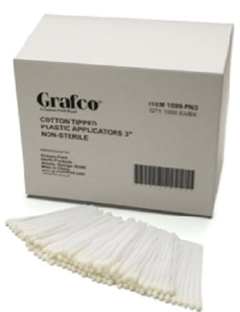 Graham-Field Grafco Swabstick Cotton Tip Plastic Shaft 6 Inch NonSterile 1000 per Pack - 1599-PN6
