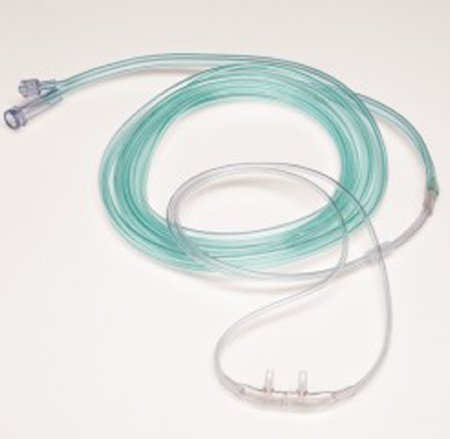 Salter-Style - ETCO2 Nasal Sampling Cannula with O2 Delivery One Nare O2 / One Nare Sampled Adult Curved Prong / NonFlared Tip - 4707F-14-14-25