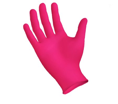 StarMed Rose - Exam Glove X-Small NonSterile Nitrile Standard Cuff Length Textured Fingertips Pink Not Chemo Approved - SMNR201