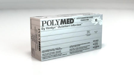 Ventyv Polymed Exam Glove X-Large NonSterile Latex Standard Cuff Length Fully Textured Ivory Not Chemo Approved - PM105