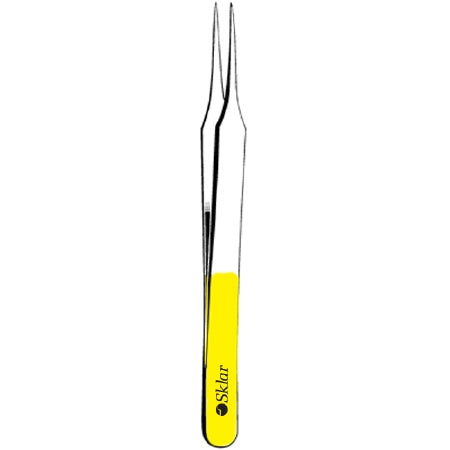 Sklar - Dressing Forceps Jeweler 4-1/4 Inch Length OR Grade Stainless Steel NonSterile NonLocking Thumb Handle Straight #4 Sharp Diamond Dust Tips - 51-4550