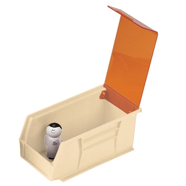 Health Care Logistics HCL Super Tough Storage Bin with Lid Ivory Industrial Grade Polymers 5 X 5-1/2 X 10-7/8 Inch - 1558-01I
