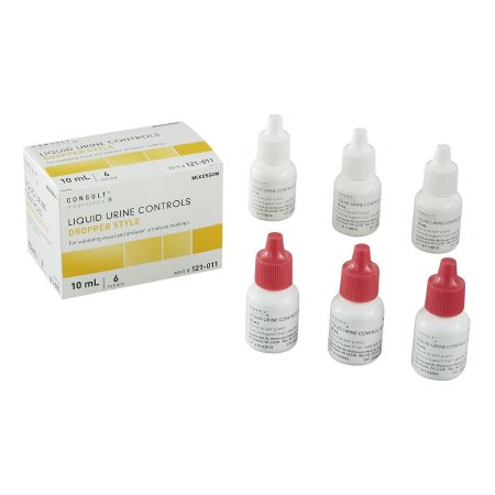 McKesson Consult - Urine Chemistry Liquid Urine Dipstick Control Solution, 2 Levels Analyte Testing Positive Level / Negative Level 3 X 10 mL - 121-011