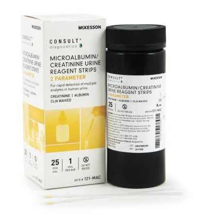 McKesson Consult - Urinalysis Test Albumin, Creatinine 25 per Bottle - 121-MAC