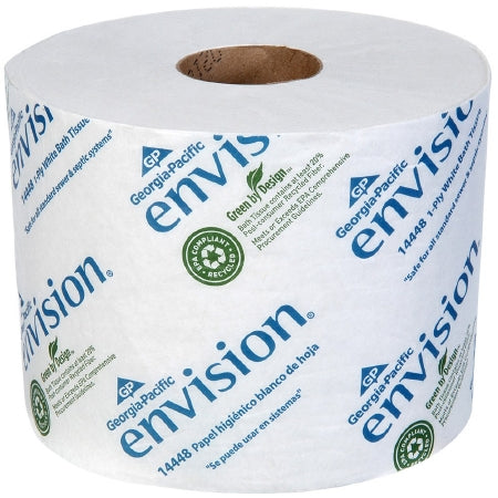 envision - Toilet Tissue White 1-Ply Standard Size Cored Roll 1500 Sheets 3-9/10 X 4 Inch - Georgia Pacific - 14448/01