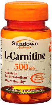 US Nutrition Sundown Naturals Dietary Supplement L-Carnitine 500 mg Strength Tablet 30 per Bottle - 3076803741