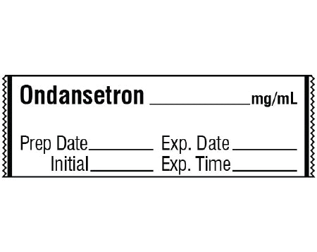 Shamrock Scientific Shamrock Pre-Printed Label Anesthesia Label Ondansetron _____ mg/mL / Prep Date _____ Exp. Date _____ / Initial _____ Exp. Time _____ White 1/2 X 500 Inch - SA-3251-EXP