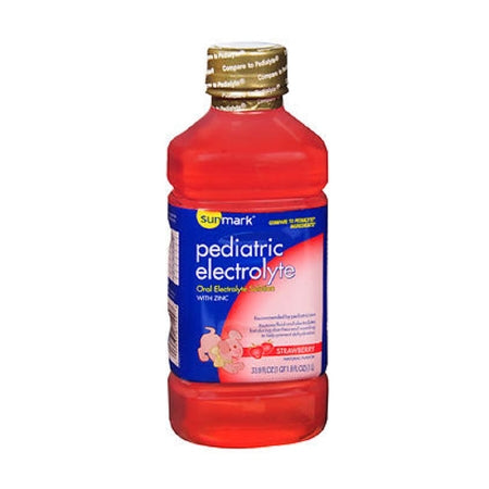 McKesson sunmark Pediatric Oral Electrolyte Solution Strawberry Flavor 33.8 oz. Bottle Ready to Use - 1093967144