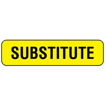 Precision Dynamics MedVision Pre-Printed Label Advisory Label SUBSTITUTE Yellow 5/16 X 1-1/4 Inch - V01SY6213