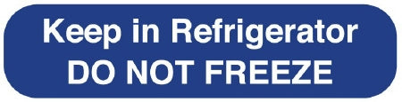 UAL - Pre-Printed Label Auxiliary Label Blue Paper Keep in Refrigerator DO NOT FREEZE Temperature Control 3/8 X 1-5/8 Inch - ULRXA1246