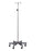 Clinton Industries IV Pole Ram Horn Hooks 2-Hook 6 Legs Epoxy Coated Base, 3 Inch Rubber Wheel Ball Bearing Casters, 26 Inch Base Diameter - IVS-7332