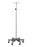 Clinton Industries - IV Pole Ram Horn Hooks 2-Hook 6 Legs Epoxy Coated Base, 3 Inch Rubber Wheel Ball Bearing Casters, 26 Inch Base Diameter - IVS-7332