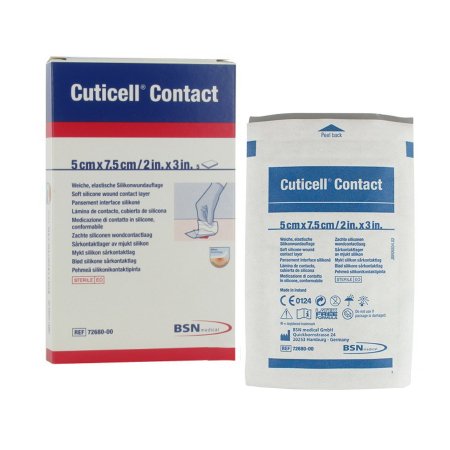 Cuticell Contact - Wound Contact Layer Dressing 2 X 3 Inch Silicone Rectangle Sterile - 7268000