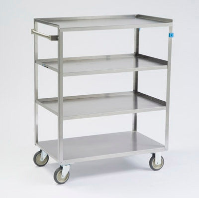Lakeside Manufacturing - Linen Cart 4 Shelves 500 lbs. Weight Capacity Stainless Steel 5 Inch Casters, 2 Fixed, 2 Swivel - 443