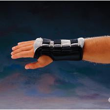 Rolyan Workhard D-Ring - Wrist Brace Aluminum / Cotton / Leather Left Hand Black Medium - A38331