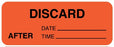 United Ad Label PDC Pre-Printed Label Auxiliary Label DISCARD AFTER DATE_____TIME_____ Fluorescent Red 7/8 X 2-1/4 Inch - ULPH236