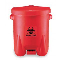 VWR International Medical Waste Receptacle 14 gal. Round Red HDPE Step On - 56610-181