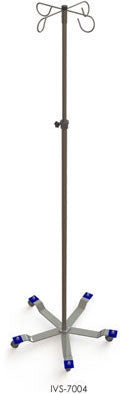 Mac Medical Inc MRI Series IV Stand 4-Hook Five Leg, 2 Inch Swivel Casters, Tip Resistant Base - IVS-7004