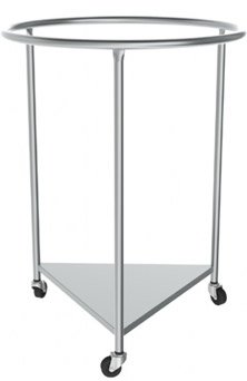 Mac Medical - Hamper Stand Rolling Round Opening Foot Pedal Self-Closing Lid - LH-2001-FOL
