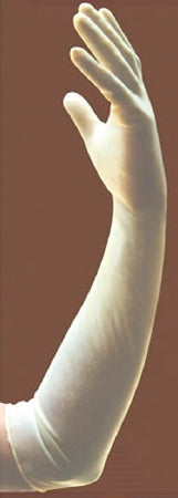 Innovative Healthcare Corporation DermAssist Elbow Length Surgical Glove Size 6.5 Sterile Latex Extended Cuff Length Fully Textured White Not Chemo Approved - 141650