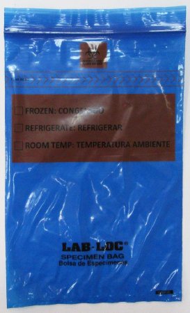Lab-Loc - Specimen Transport Bag with Document Pouch 6 X 9 Inch Zip Closure Biohazard Symbol / Storage Instructions NonSterile - LABZ69BL