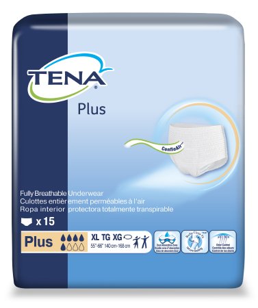 SCA Personal Care TENA Plus Adult Absorbent Underwear Pull On X-Large Disposable Moderate Absorbency - 72435