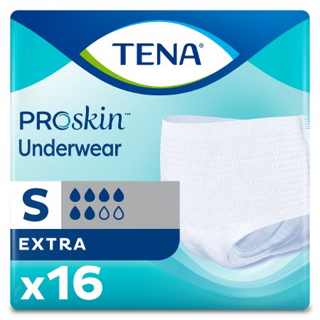 TENA ProSkin Extra Protective - Unisex Adult Absorbent Underwear Pull On with Tear Away Seams Small Disposable Moderate Absorbency - 72116