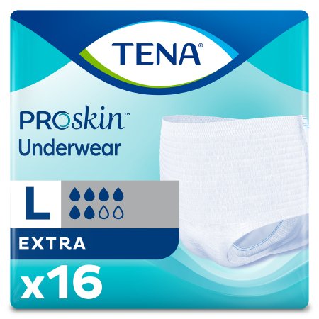 TENA ProSkin Extra Protective - Unisex Adult Absorbent Underwear Pull On with Tear Away Seams Large Disposable Moderate Absorbency - 72332