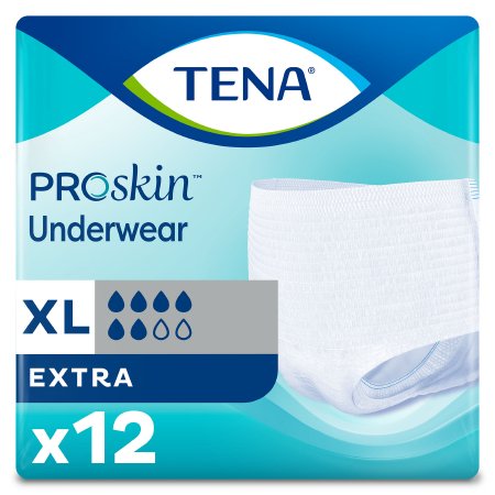 TENA ProSkin Extra Protective - Unisex Adult Absorbent Underwear Pull On with Tear Away Seams X-Large Disposable Moderate Absorbency - 72425