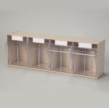 Health Care Logistics Tilters Tilt Front Storage Bin Unit Beige Plastic 6-5/8 X 8-1/8 X 23-5/8 Inch - 1207E