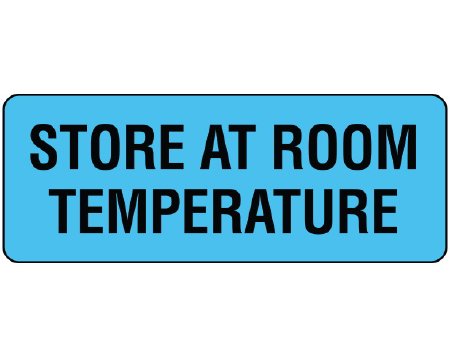Shamrock - Pre-Printed Label Auxiliary Label Blue Paper STORE AT ROOM TEMPERATURE Black Temperature Control 3/4 X 2 Inch - UPCR-5003