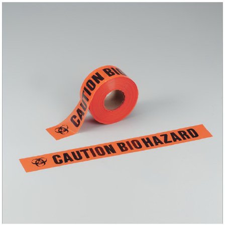 National Marker - Pre-Printed Label Warning Label Red Polyethylene Caution Biohazard Black Biohazard 3 X 1000 Inch - 1798164G
