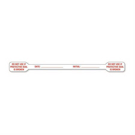 Market Lab Inc Pre-Printed Label Auxiliary Label DO NOT USE IF PROTECTIVE SEAL IS BROKEN / DATE: _____ INITIAL: _____ Red 1/2 X 6 Inch - 12709