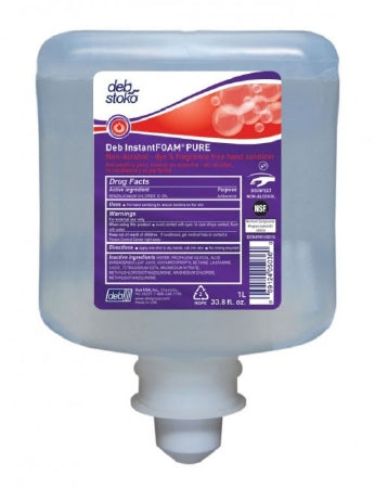 Deb Deb Alcohol-Free Hand Sanitizer 1,000 mL BZK (Benzalkonium Chloride) Foaming Dispenser Refill Bottle - 55857