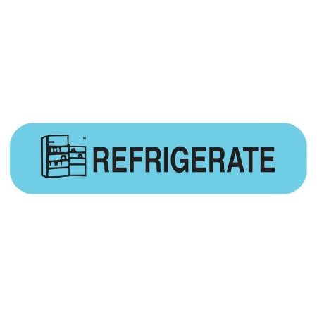 Apothecary Products Apothecary Products Pre-Printed Label Auxiliary Label REFRIGERATE Blue 3/8 X 1-9/16 Inch - 41017