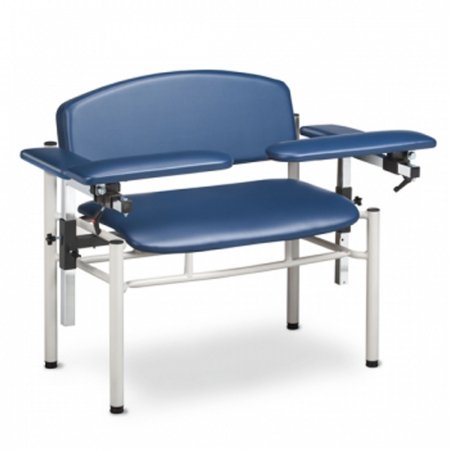 SC Series Extra Wide - Blood Drawing Chair Double Adjustable Flip Up Armrests Black - 6006-U-3BK