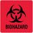 UAL - Pre-Printed Label Warning Label Fluorescent Red Paper Biohazard / Symbol Black Biohazard 6 X 6 Inch - ULBH502