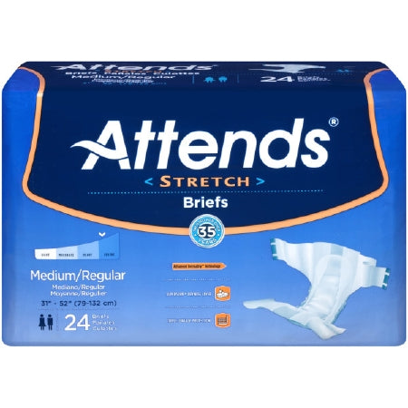 Attends Healthcare Products AttendsStretch Adult Incontinent Brief Tab Closure Medium / Regular Disposable Moderate Absorbency - DDSMR