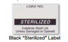 SPS Medical Supply Pre-Printed Label Advisory Label LOAD NO./STERILIZED/Indefinite Shelf Life/Unless Damaged or Opened Black - URL-012-K