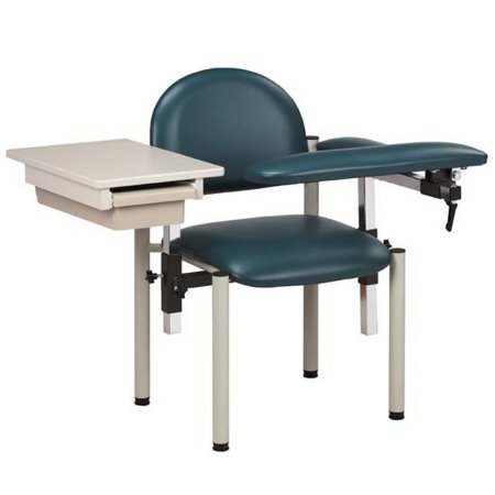 SC Series - Blood Drawing Chair with Drawer Single Adjustable Flip Up Armrest Slate Blue - 6059-U-3SB