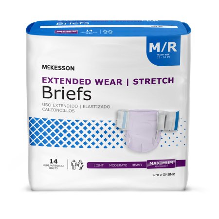 McKesson McKesson Extended Wear Adult Incontinent Brief Tab Closure Medium Disposable Heavy Absorbency - ONBMR